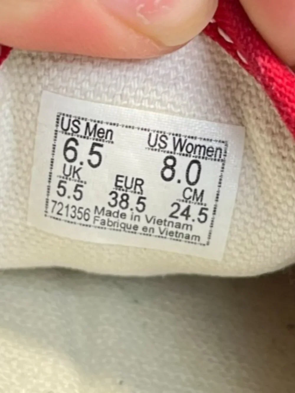 Vans Era BMX Checkerboard Womens Size 8 Red Blue Athletic Skate Shoes Sneakers